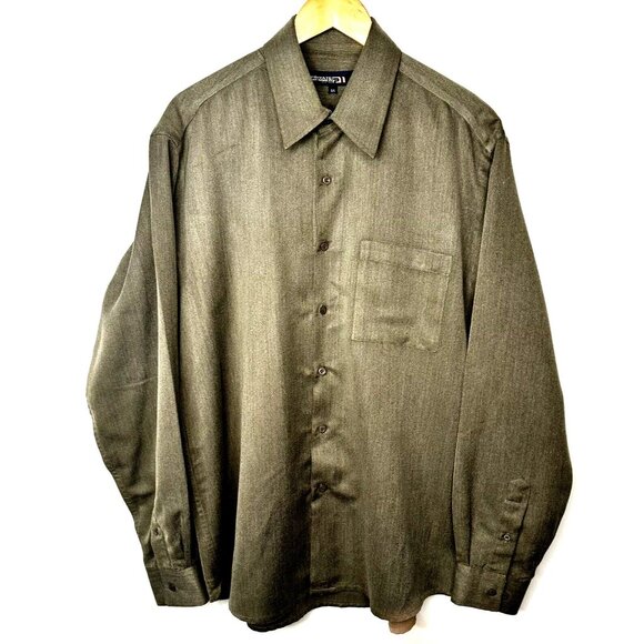 Private Member Mens Shirt Button Up Long Sleeve Casual Gray Size Large - Picture 1 of 9